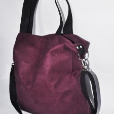 Torba hobo XXL - oberżyna, czarny