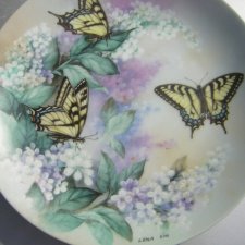 motyle Lena Liu -  kolekcjonerski talerz porcelanowy Bradex