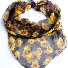 chusta vintage zwiewna kwiatowy deseń