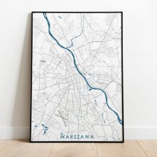 Mapa plakat - Warszawa