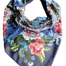 chusta vintage printy kwiaty