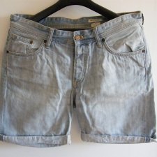 Krótkie spodenki boyfriend jeansowe jasne, H&M rozm. 42