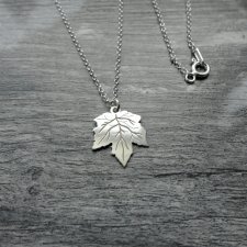 Srebrny naszyjnik LIŚĆ KLONU, srebro 925, srebrny LISTEK