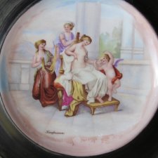 KAUFMANN starej daty PATERA PORCELANOWY TALERZ Z DZIURKAMI DO ZAWIESZENIA