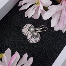 Słodki zapach magnolii - eleganckie kolczyki wire wrapping z różowymi opalami