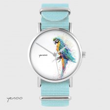 Zegarek - Papuga turkusowa - niebieski, nato