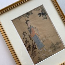 Beautiful Japanese ❀ڿڰۣ❀ Malowane na jedwabiu ❀ڿڰۣ❀ Obraz sygnowany