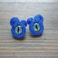 Niebieskie oczka- kolczyki soutache