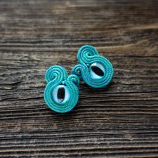 Turkusowe oczka- kolczyki soutache