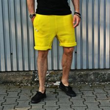SHORT PANTS 2 BUTTONS UNISEX dresowe neon żółte