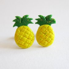 Brokatowe Kolczyki Ananasy