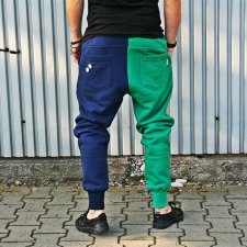 SPODNIE BUTTON DUAL PANTS UNISEX zielono-granatowe bez zamka