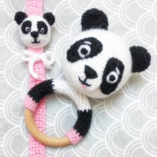 Grzechotka + zawieszka MIŚ Panda zestaw