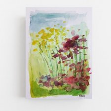 Kwiaty abstrakcja - akwarela