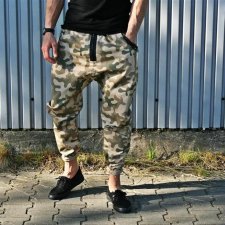 SPODNIE BUTTON ZIPPER PANTS UNISEX moro pumpy spodnie długie