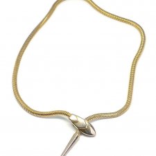 Łańcuszek z klamerką naszyjnik krótki żmijka zloto