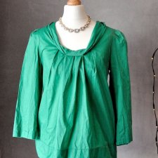 Bluzka H&M zieleń zamek zip bawełna trapez S