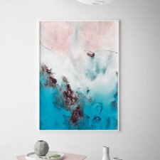 Plakaty obrazy abstrakcja niebieska - różowa 30x40 cm