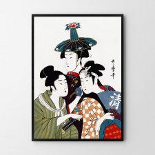 Japonia Plakat Grafika Samurai Gejsza 40x50 cm