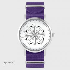 Zegarek - Kompas - fioletowy, nylonowy