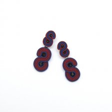 KOLCZYKI SOUTACHE - GRANAT BORDO MEDIUM