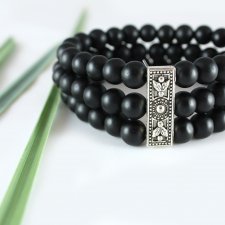 Elegancka bransoletka z czarnych kamieni