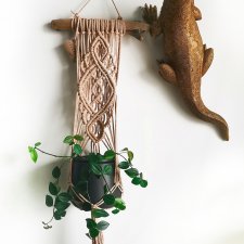 Makrama kwietnik na sznurku Boho vintage Plant hanger