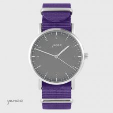 Zegarek - Simple szary - fioletowy, nylonowy