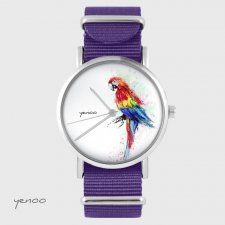 Zegarek - Papuga - fioletowy, nylonowy