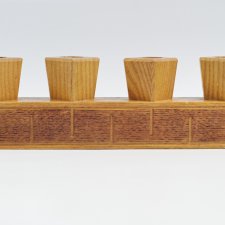 Świecznik drewniany mid century modern