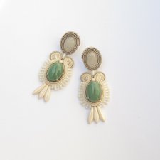 KOLCZYKI Z AWENTURYNEM - BOHO, SUTASZ