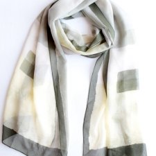 szal vintage wzory zielony