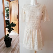 Sukienka-Vero Moda-koronka-ecru-XS