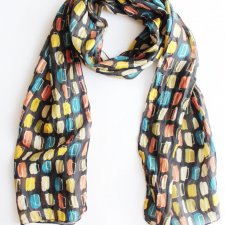 100% jedwab szal vintage subtelne wzory