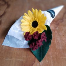 Gerbera - kwiat - filc - żółta