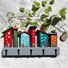 Kolorowe miasteczko - wieszak NO 3