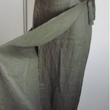 długa, khaki, lniana