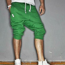 SHORT PANTS 3/4 BUTTONS UNISEX dresowe zielone