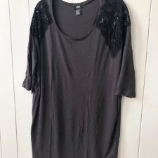 Tunika H&M krótka sukienka bluzka cekiny elegancka tunika