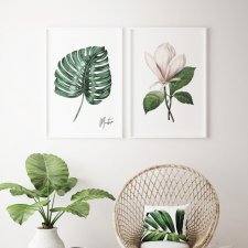 Zestaw plakatów kwiaty monstera magnolia B2 – 50x70 cm