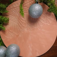Pudroworóżowa patera ceramiczna handmade ze wzorem matowa