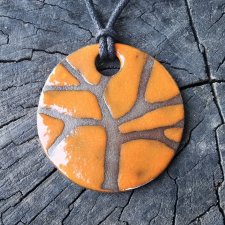 Naszyjnik ceramiczny z drzewem pomarańczowy