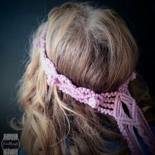 Wianek makrama, opaska na Komunię, Urodziny, Chrzciny dla dziewczynki
