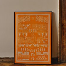 Autorski plakat Dożynki pomarańczowe 50x70 cm