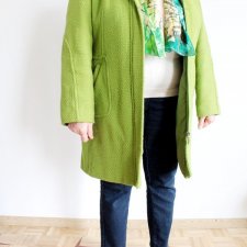 PLUS SIZE płaszcz wełniany Jensen płaszczyk wełna zielony