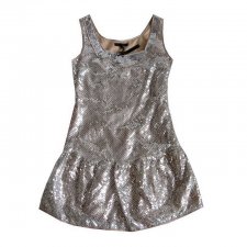 ASOS Srebrna Sukienka Jedwab 38 40