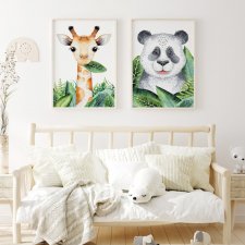 Zestaw plakatów dla dzieci żyrafa panda 30x40 cm