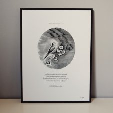 Plakat Słowik (czarno-biały) 30x40 cm