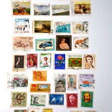 40 starych znaczków pocztowych