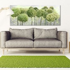 Obraz na płotnie do salonu - KWIATY HORTENSJI W ZIELENI 150x60cm 0356